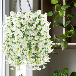 Artificial Outdoor Hanging Petunia Flowers, 2 Pieces Faux Petunias, Hanging Artificial Flowers, Weather Resistant, Uv Resistant - thumbnail 7
