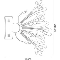 Luminosa Lighting Luminosa Love Ceiling/wall Lamp 6 Light G4 Polished Chrome/white Glass, Not Led/cfl Compatible - thumbnail 4