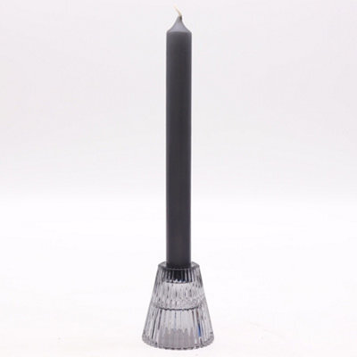 Serenityy Flip Dinner Candle And Tealight Holder - Midnight Grey, Glass, Brushed Gloss Finish, 129 G - image 1