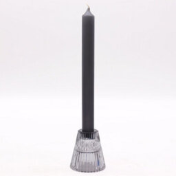 Serenityy Flip Dinner Candle And Tealight Holder - Midnight Grey, Glass, Brushed Gloss Finish, 129 G