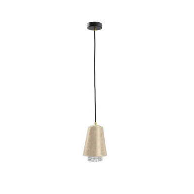 Luminosa Lighting Luminosa Molly Dome Pendant Ceiling Light Crystal Gold, 17Cm, 1X E27