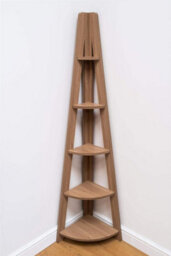 Timber Art Design Riva Scandinavian Retro Corner Ladder Bookcase Shelving Shelf Unit Oak 5 Tier - thumbnail 3