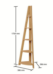 Timber Art Design Riva Scandinavian Retro Corner Ladder Bookcase Shelving Shelf Unit Oak 5 Tier - thumbnail 2