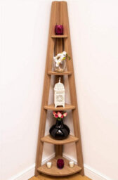 Timber Art Design Riva Scandinavian Retro Corner Ladder Bookcase Shelving Shelf Unit Oak 5 Tier - thumbnail 6