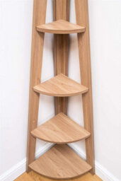 Timber Art Design Riva Scandinavian Retro Corner Ladder Bookcase Shelving Shelf Unit Oak 5 Tier - thumbnail 5