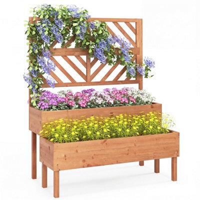 2 Tier Raised Garden Bed W/ Trellis - image 1