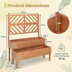 2 Tier Raised Garden Bed W/ Trellis - thumbnail 2