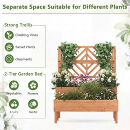 2 Tier Raised Garden Bed W/ Trellis - thumbnail 4