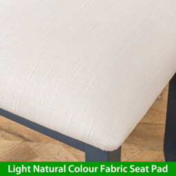 The Furniture Market Westbury Blue Painted Stool With Natural Fabric Seat Pad Dressing Table Seat Fabric Seated Bedroom Furniture Dressing Table Chair - thumbnail 4