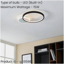 Loops Sleek Modern Black And White Led Ceiling Light For Stylish Indoor Spaces - thumbnail 2