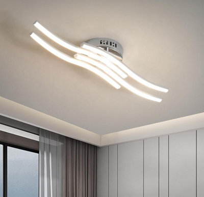 Led Ceiling Light Wave 24W 2000 Lumen Cool Light Modern Chandelier - image 1