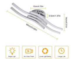 Led Ceiling Light Wave 24W 2000 Lumen Cool Light Modern Chandelier - thumbnail 2