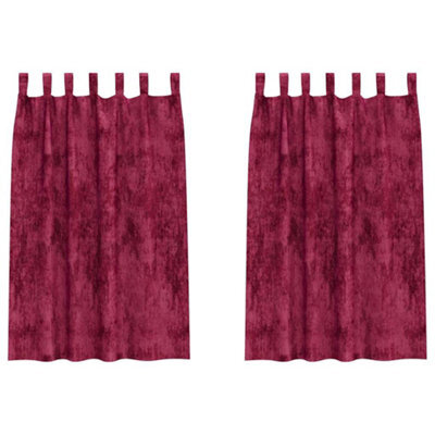 Berkfield Classic Curtain With Curtains 2 Pcs Wine Red 175 X 140 Cm Velvet