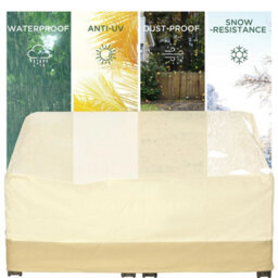 Furniture Rain Cover 3 Seater Garden Rattan Chair Bench Waterproof - thumbnail 4