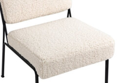 Nordlys White Bouclé Lounge Chair With Metal Legs Modern Design Style Living Room - thumbnail 7