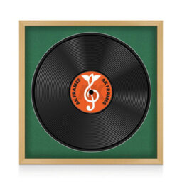 "16X16"" Country Pine Classic Vinyl Record Frame With Emerald Mount For 12 Inch Lp Disc - Ak Frames" - thumbnail 1