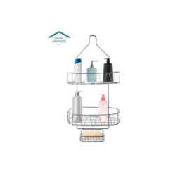 OPTIMAL PRODUCTS 2 Tier Wall Mounted Hanging Bathroom Shower Caddy Soap Dish Rack Tidy Stand Rack - thumbnail 1