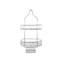 OPTIMAL PRODUCTS 2 Tier Wall Mounted Hanging Bathroom Shower Caddy Soap Dish Rack Tidy Stand Rack - thumbnail 2
