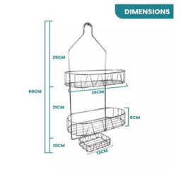 OPTIMAL PRODUCTS 2 Tier Wall Mounted Hanging Bathroom Shower Caddy Soap Dish Rack Tidy Stand Rack - thumbnail 3