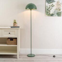 Valuelights Stassi Forest Green Single Stem Standing Floor Lamp With Dome Lampshade For Living Room Lounge Hallway Light