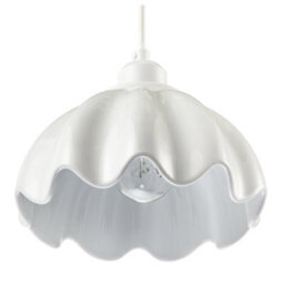 Happy Homewares Opal White Gloss Ceramic Pendant Light Shade With Rippled Scallop Edge - thumbnail 5