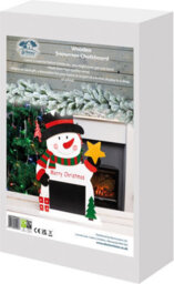 Netagon Home Festive Wooden Snowman Chalkboard Christmas Ornament - thumbnail 4
