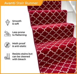 Avanti Stair Runner - Soft & Durable Carpet Runner For Stairs & Staircases, Multiple Lengths - thumbnail 3