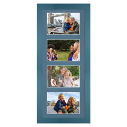 AK Frames 50X20Cm Navy Blue Modern Multi Photo Frame With Pompadour Mount - Holds 4 Apertures (4X) 6X4 Photos - thumbnail 1