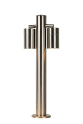 Lucide Arne-Led Modern Bollard Light Outdoor 6,3Cm - Led - Gu10 - 2X5W 2700K - Ip44 - Satin Chrome - thumbnail 5