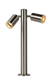 Lucide Arne-Led Modern Bollard Light Outdoor 6,3Cm - Led - Gu10 - 2X5W 2700K - Ip44 - Satin Chrome - thumbnail 6