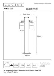 Lucide Arne-Led Modern Bollard Light Outdoor 6,3Cm - Led - Gu10 - 2X5W 2700K - Ip44 - Satin Chrome - thumbnail 7