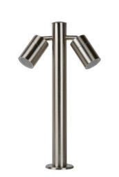 Lucide Arne-Led Modern Bollard Light Outdoor 6,3Cm - Led - Gu10 - 2X5W 2700K - Ip44 - Satin Chrome - thumbnail 3