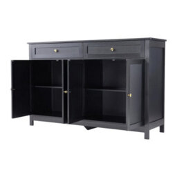 Modern Sideboard Buffet Cabinet With Storage Cabinets 4 Doors 2 Drawers Black - thumbnail 1