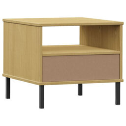 Berkfield Industrial Bedside Table With Metal Legs Brown Solid Wood Pine Oslo - thumbnail 7