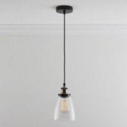 K Living Eve One Light Hanging Clear Glass Ceiling Pendant With Filament Bulb - thumbnail 3