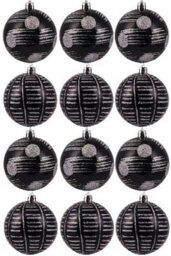 Christmas Tree World 8Cm Hand Painted Shatterproof Bauble Design 6 (12 Pack) - thumbnail 1