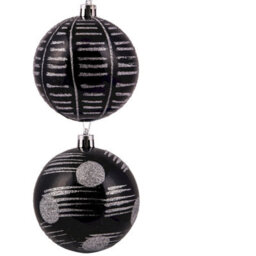 Christmas Tree World 8Cm Hand Painted Shatterproof Bauble Design 6 (12 Pack) - thumbnail 3