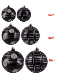 Christmas Tree World 8Cm Hand Painted Shatterproof Bauble Design 6 (12 Pack) - thumbnail 6