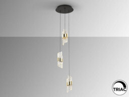 Luminosa Lighting Luminosa Iliada Cluster Pendant Ceiling 3 Light Black, Gold Led 3000K - Uk Stock - thumbnail 3