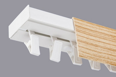 Single Curtain Ceiling Rail Track Pcv 120 Cm (L) Clips + Pine Cover