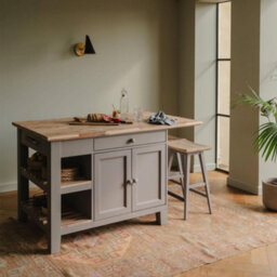 Statement Furniture Florence Dove Grey Bar Stool, H65Cm, Acacia Hardwood Rectangular Seat - thumbnail 6