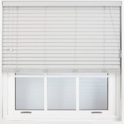 Furnished Faux Wood Venetian Blinds - Grey 50mm Slats Trimmable Blinds For Windows And Doors  (W)235Cm (L)210Cm