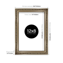 12X8 Gunmetal  Ornate Picture Frame (30.5 X 20.3Cm) Poster, Photo, Artwork, Gallery Wall Or Print - thumbnail 2