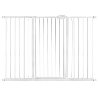 Safetots Extra Tall Metal Safety Gate Pressure Fit, 139.8Cm - 147.4Cm, White, 104Cm In Height, Extra Tall Baby Gate - image 1