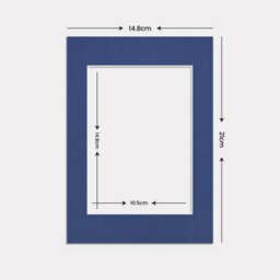 Ak Frames A5 Blue Picture Mounts To Fit A6 Aperture Size - Mount Board Only (No Frame Included) - thumbnail 3