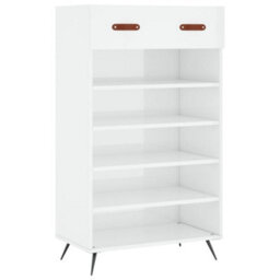 Berkfield Shoe Cabinet High Gloss White 60X35X105 Cm Engineered Wood - thumbnail 2