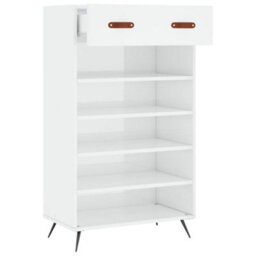 Berkfield Shoe Cabinet High Gloss White 60X35X105 Cm Engineered Wood - thumbnail 5