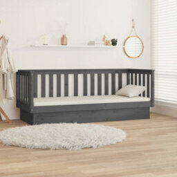 Berkfield Day Bed Grey 75X190 Cm Solid Wood Pine - thumbnail 4
