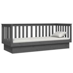 Berkfield Day Bed Grey 75X190 Cm Solid Wood Pine - thumbnail 6
