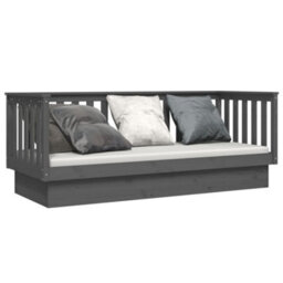 Berkfield Day Bed Grey 75X190 Cm Solid Wood Pine - thumbnail 3